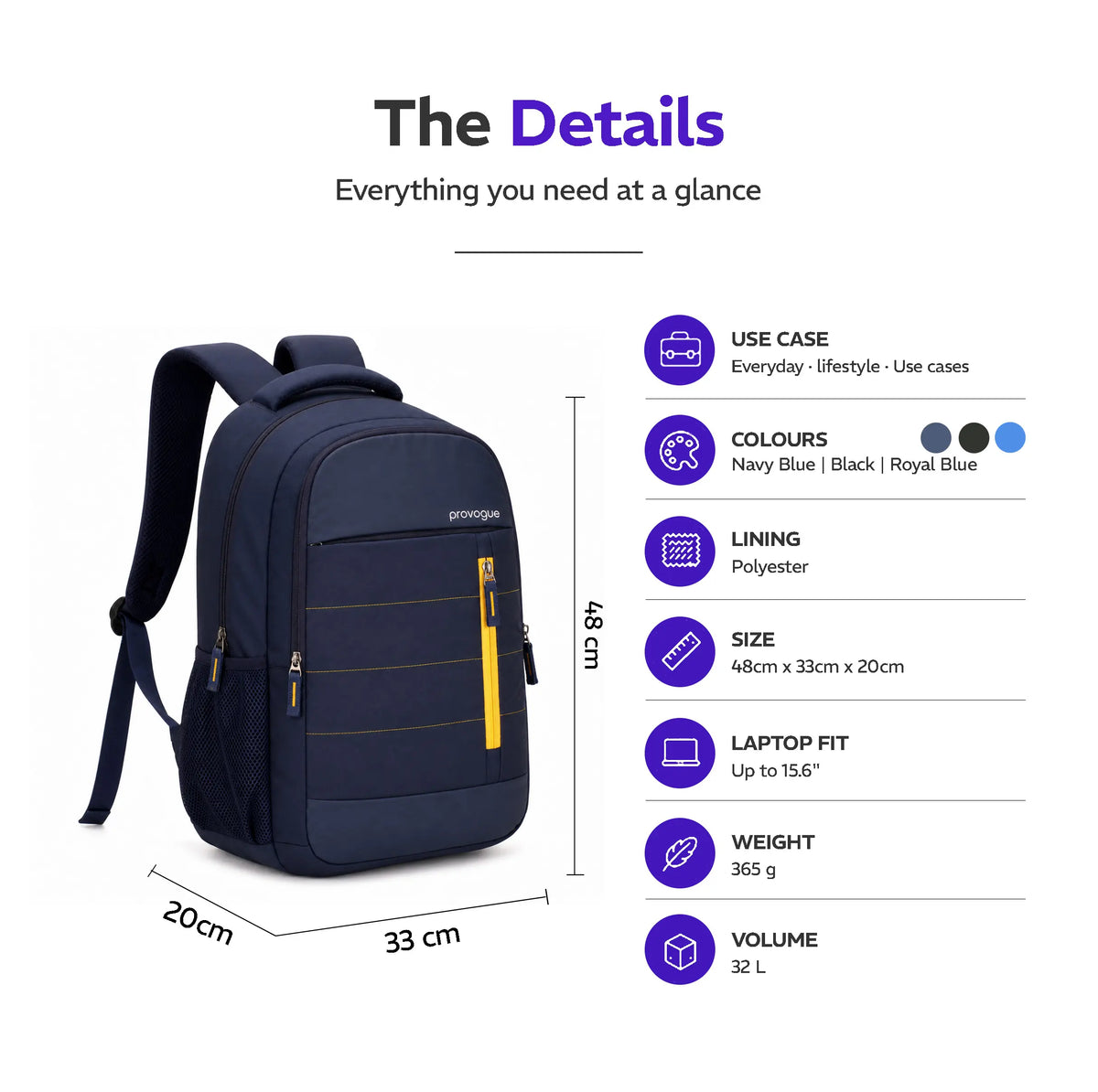 Provogue CRUISE 32L Everyday & Travel Backpack