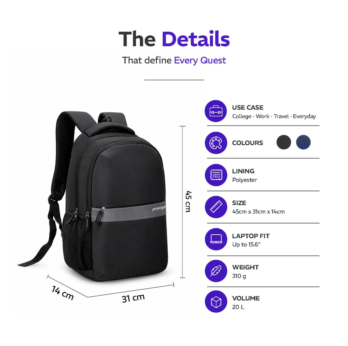 Provogue QUEST 20L Everyday Backpack