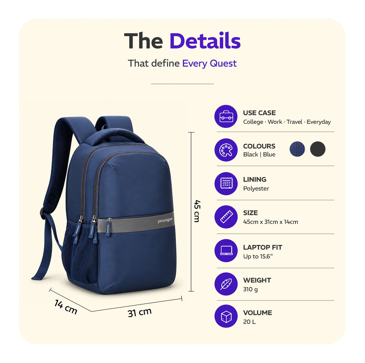 Provogue QUEST 20L Everyday Backpack