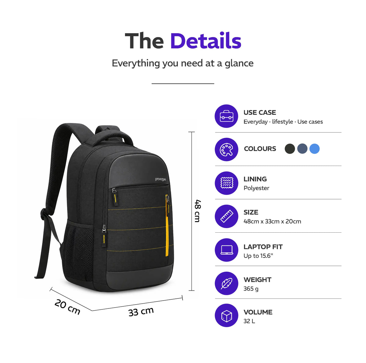 Provogue CRUISE 32L Everyday & Travel Backpack