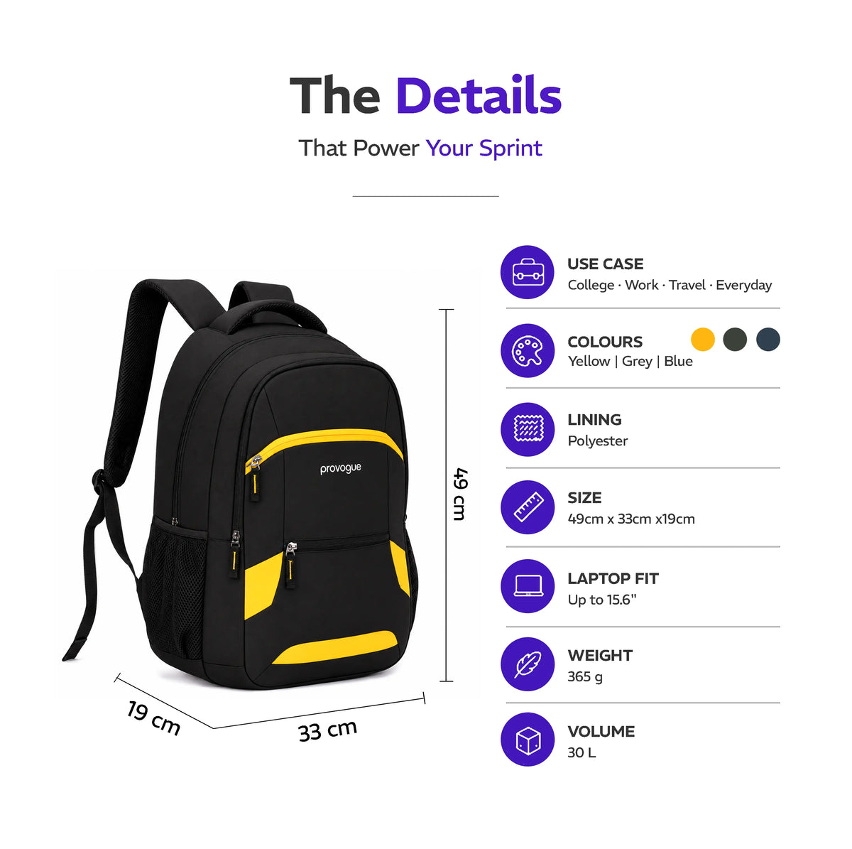 Provogue SPRINT 30L Everyday Backpack