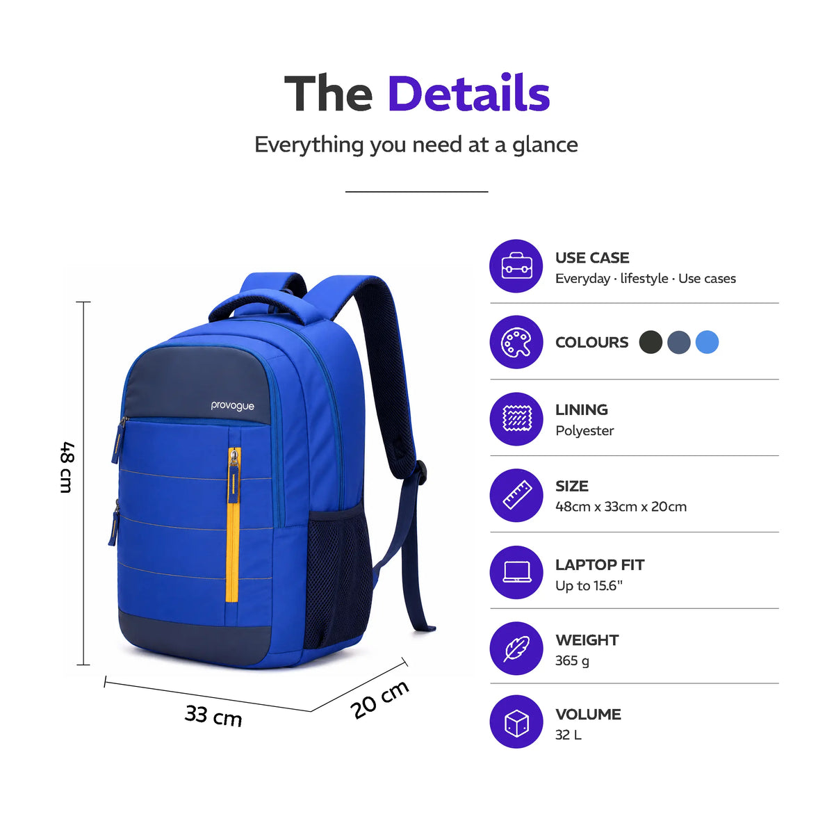 Provogue CRUISE  32L Everyday & Travel Backpack