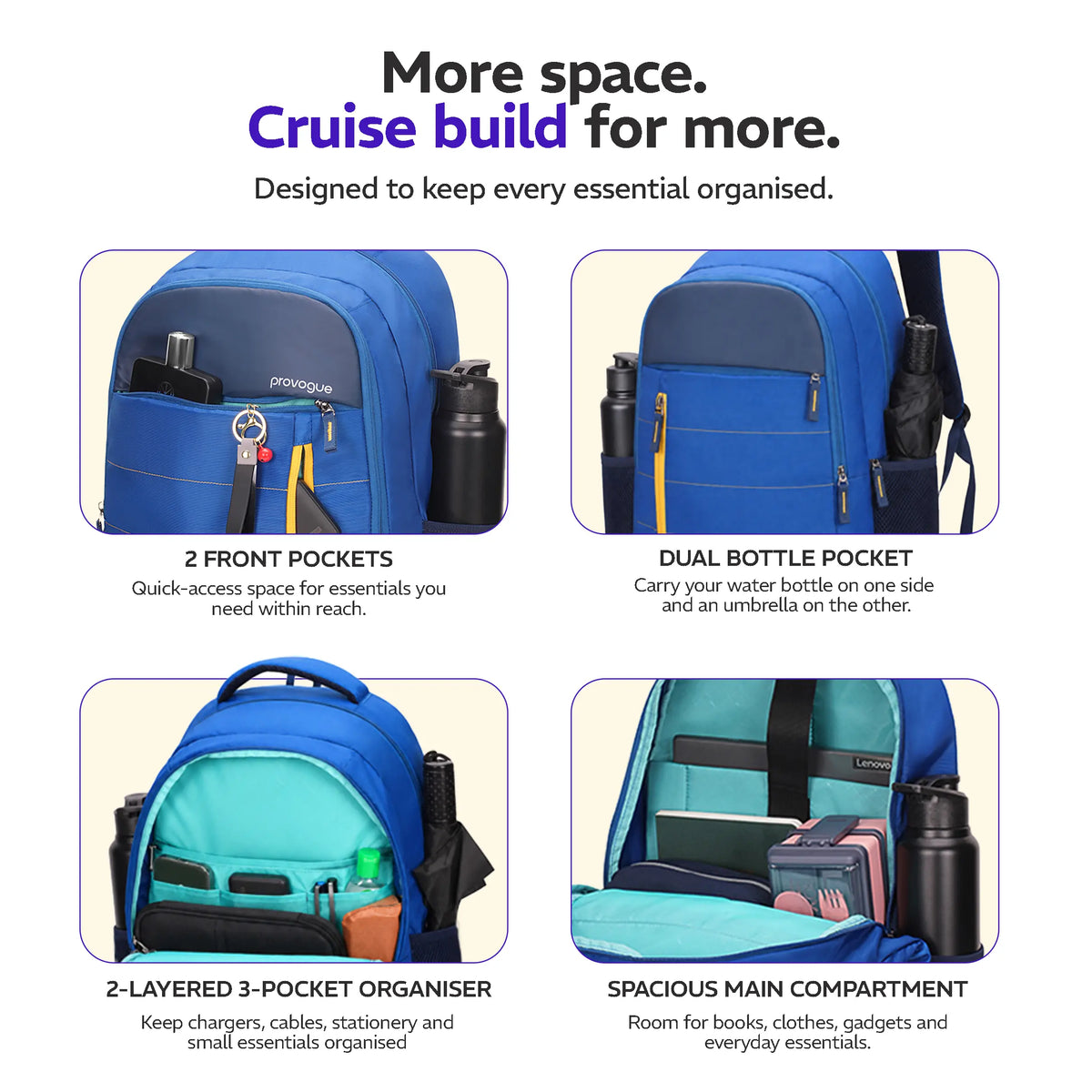 Provogue CRUISE  32L Everyday & Travel Backpack