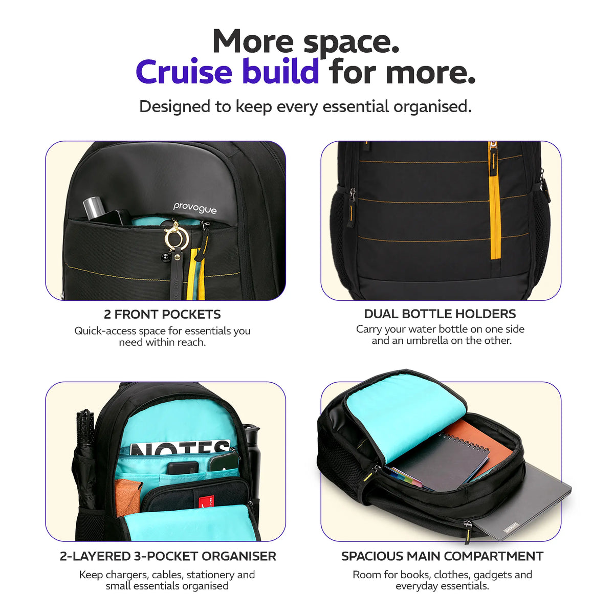 Provogue CRUISE 32L Everyday & Travel Backpack