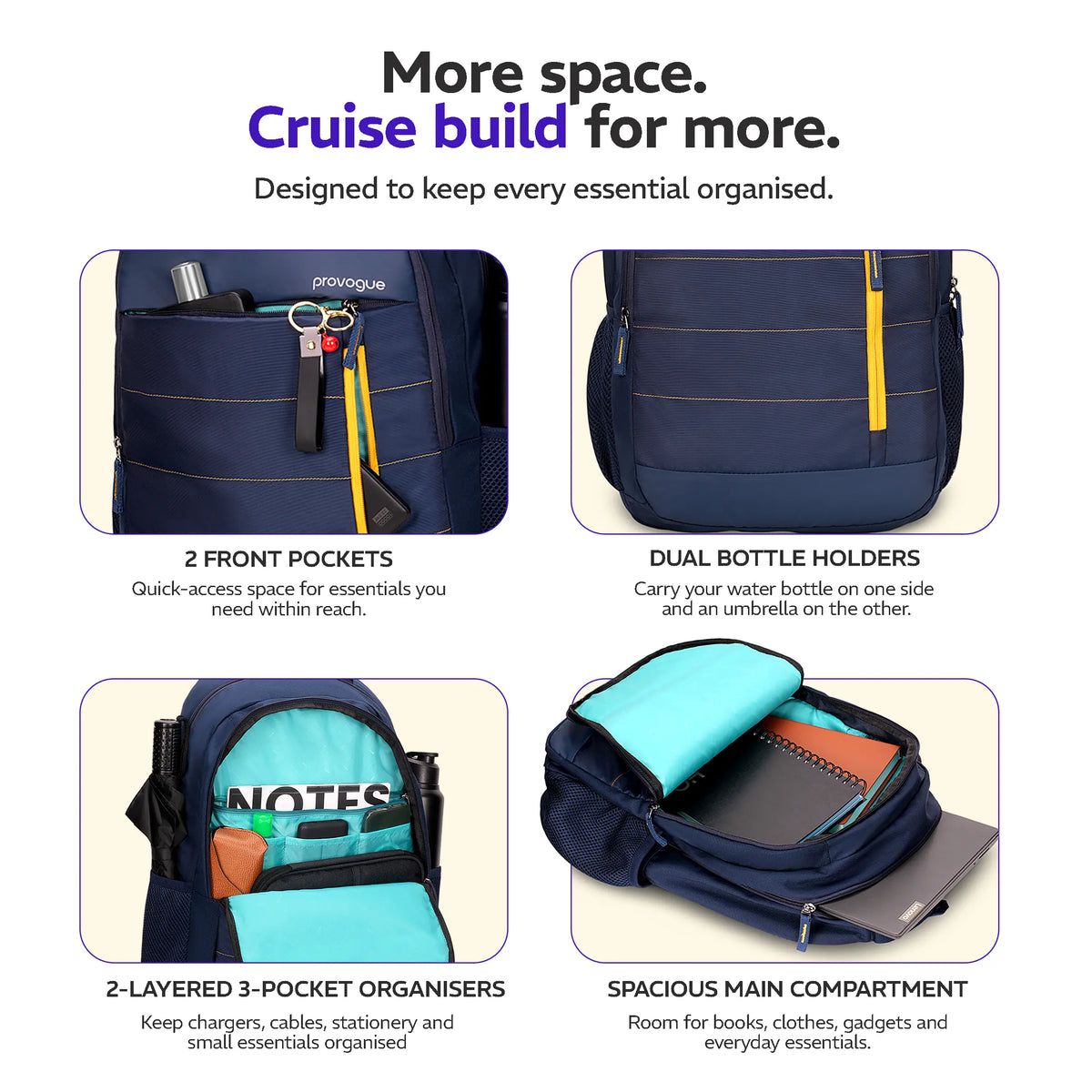Provogue CRUISE 32L Everyday & Travel Backpack