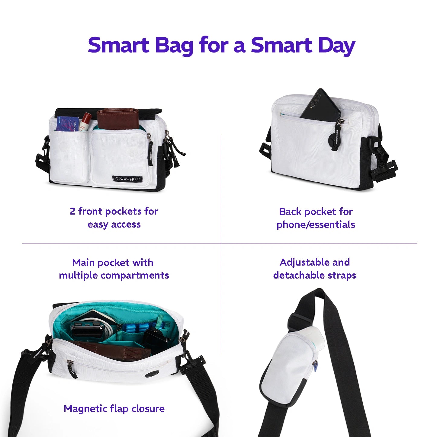 Flux Crossbody Sling Bag Stone White