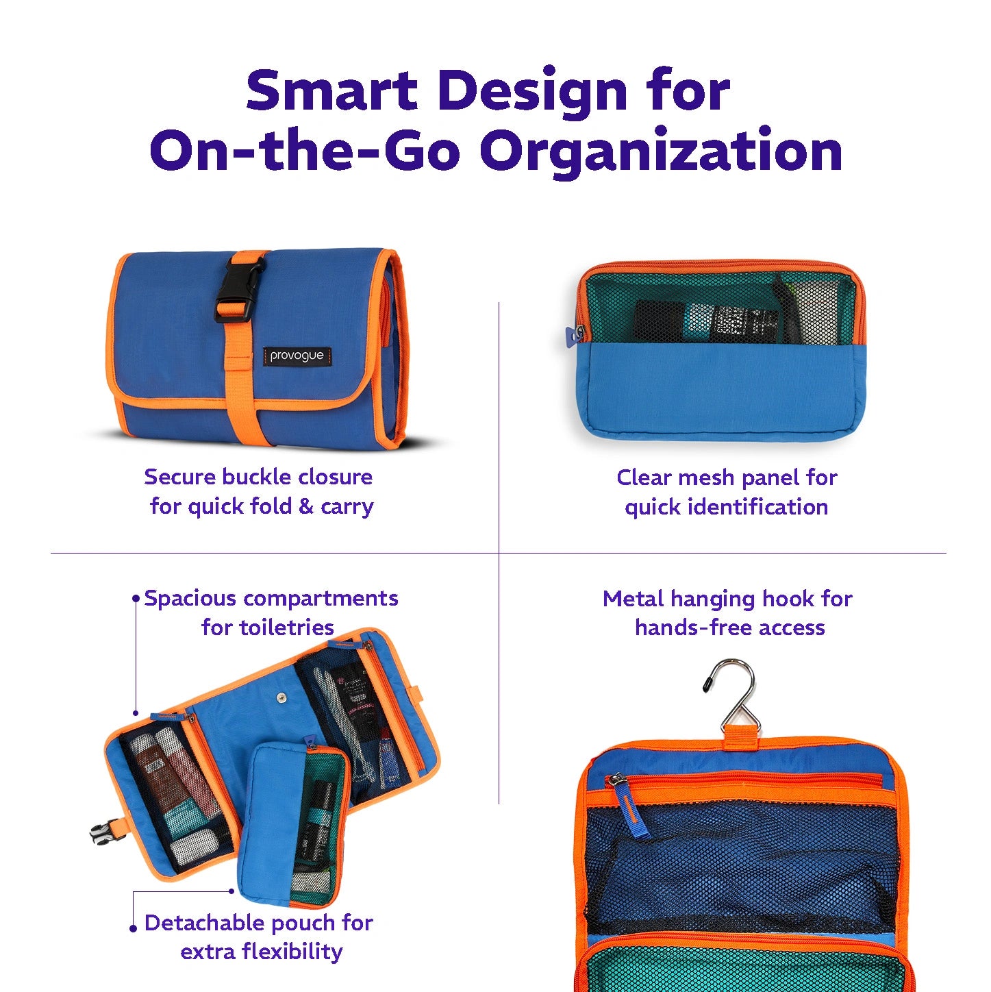 TriFold Toiletry Kit Electric Blue