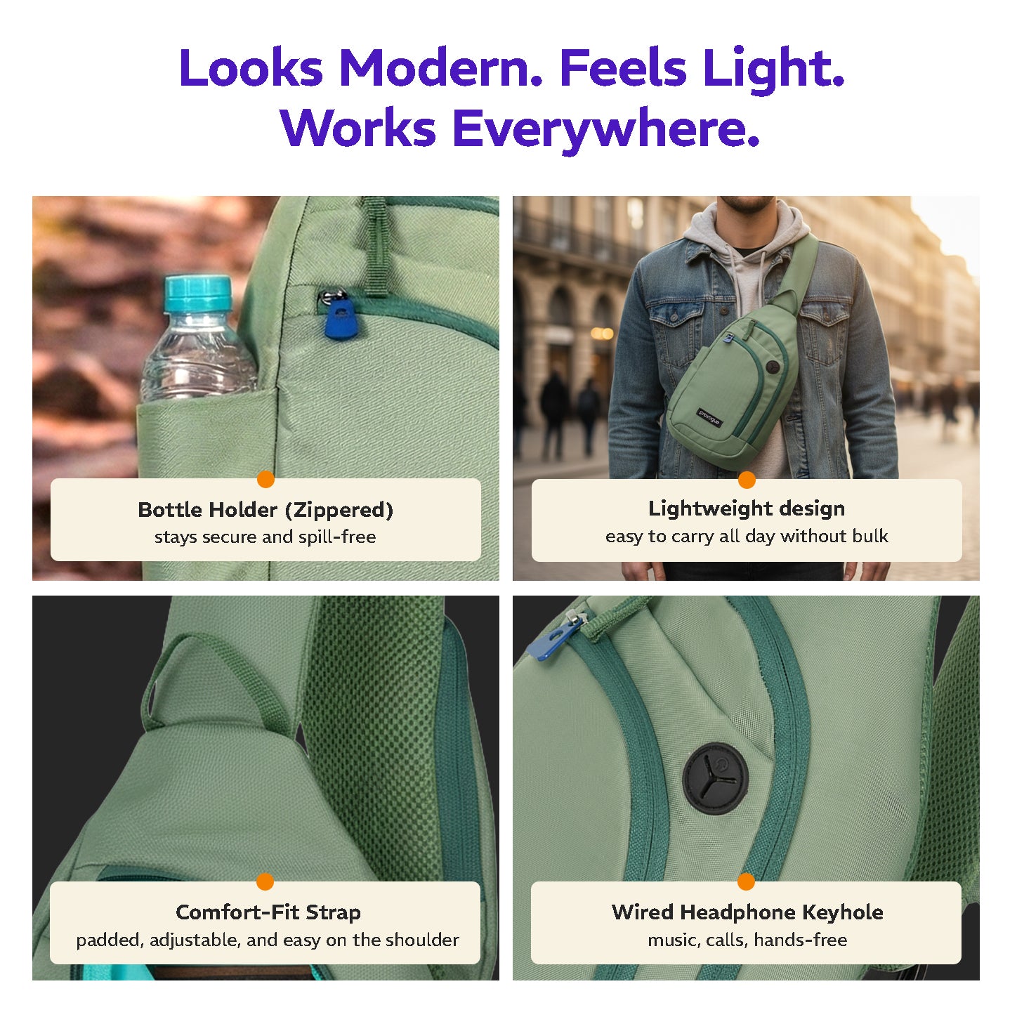 Bolt Crossbody Bag Sage Green