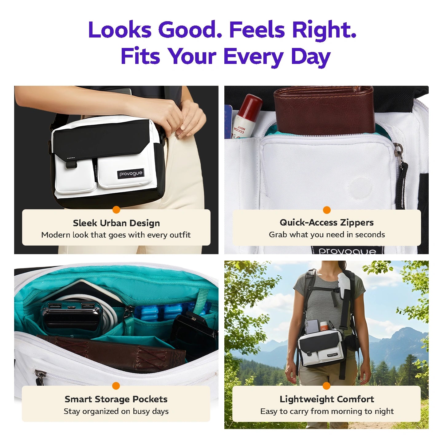 Flux Crossbody Sling Bag Stone White