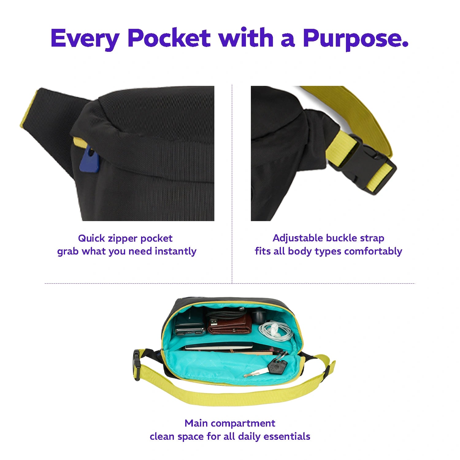 Nomad Waist Pouch  Midnight Black