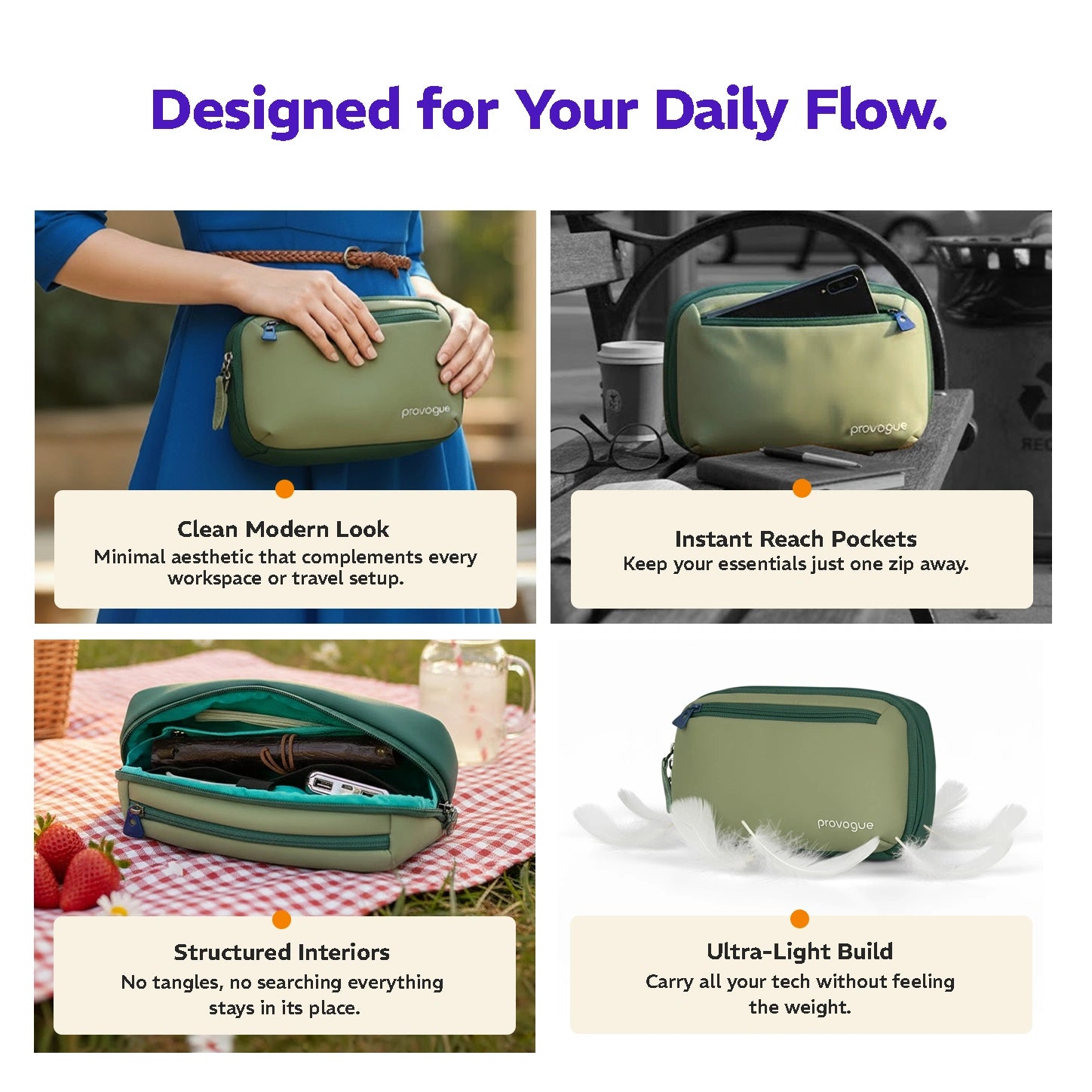 Vault Tech Organiser Pouch Sage Green