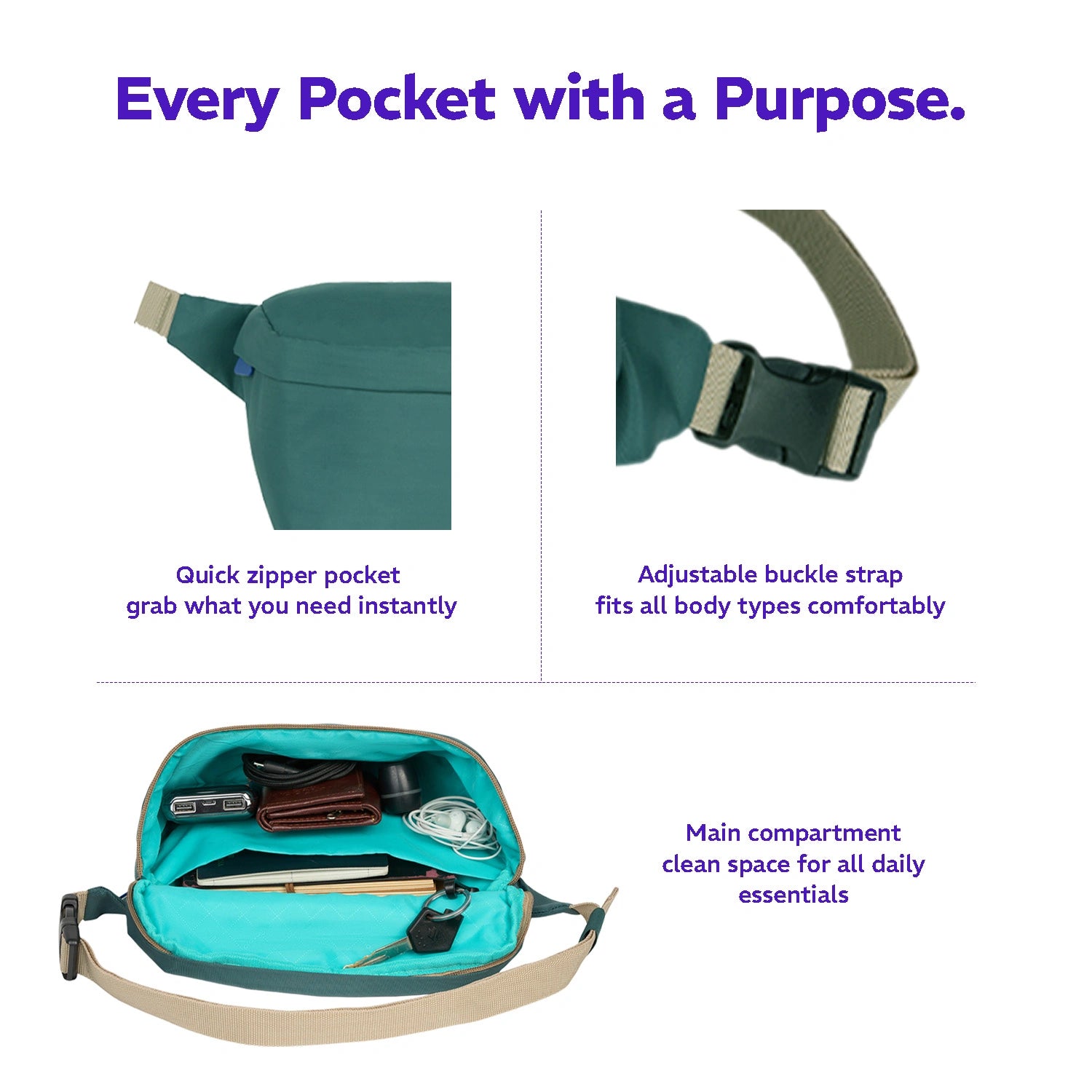 Nomad Waist Pouch Sage Green