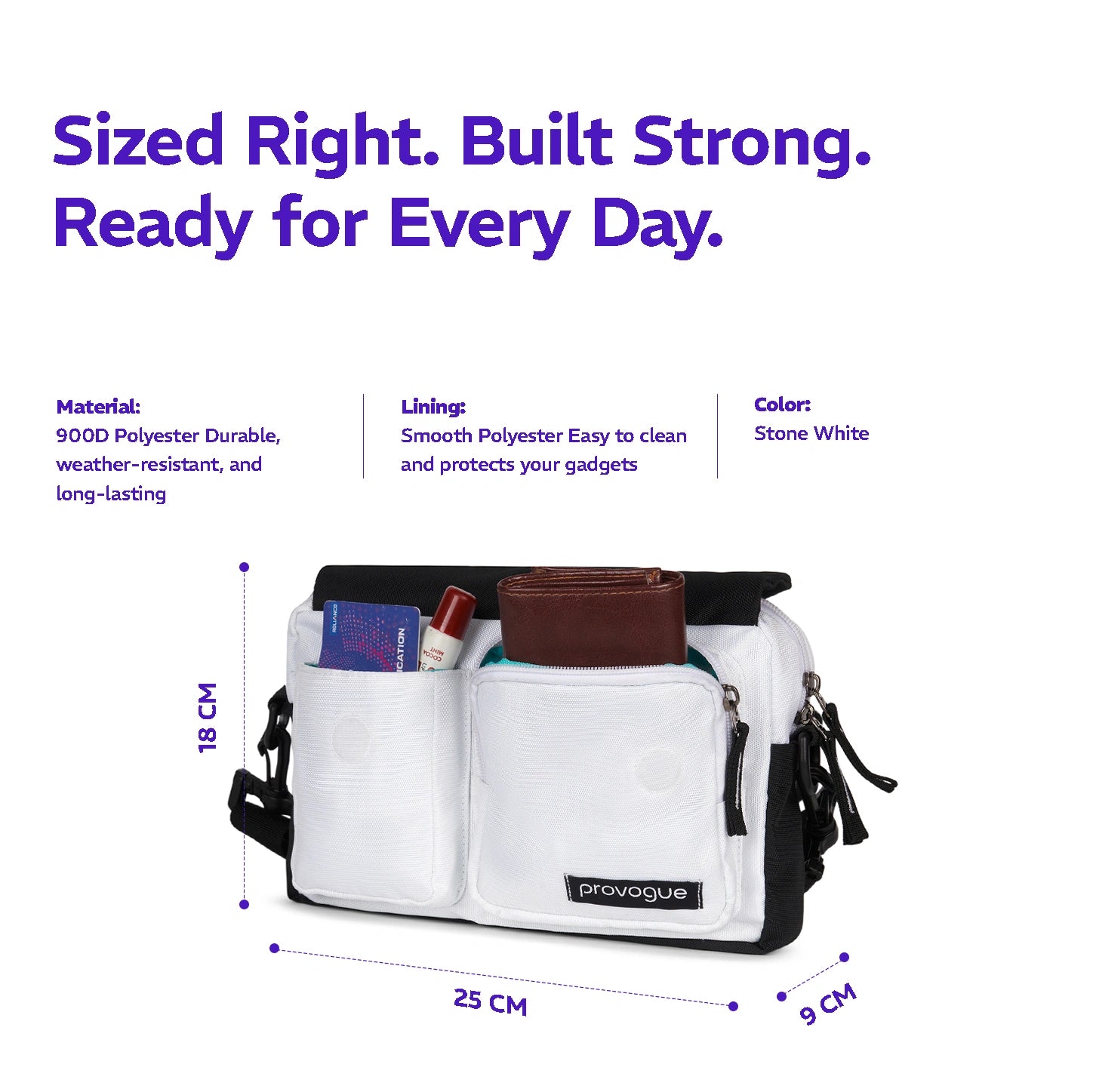 Flux Crossbody Sling Bag Stone White