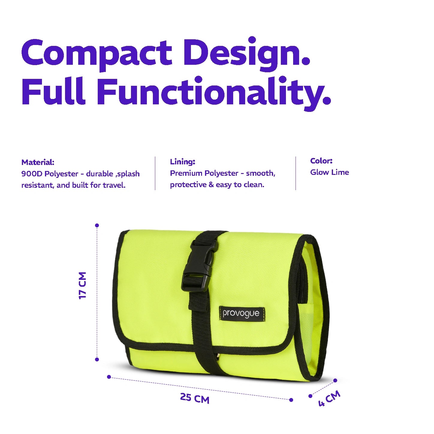 TriFold Toiletry Kit Glow Lime