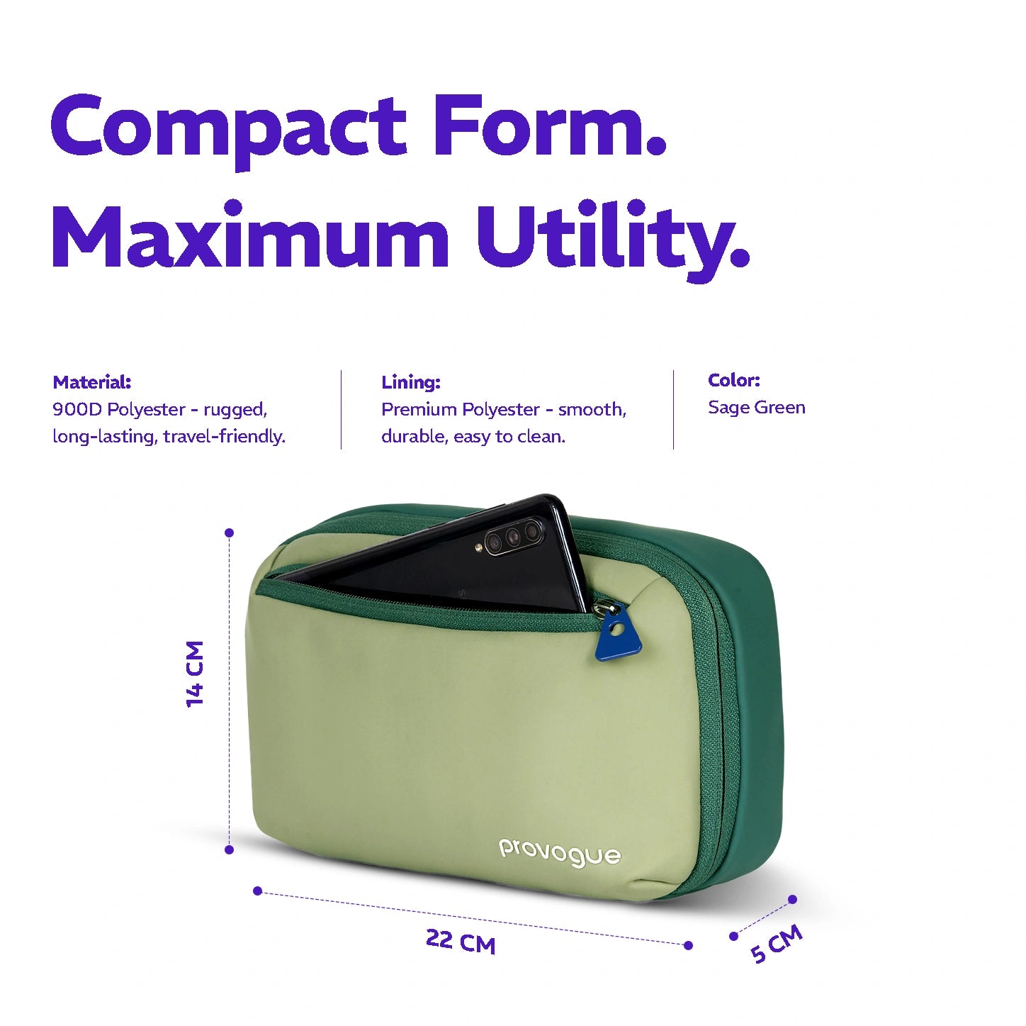 Vault Tech Organiser Pouch Sage Green