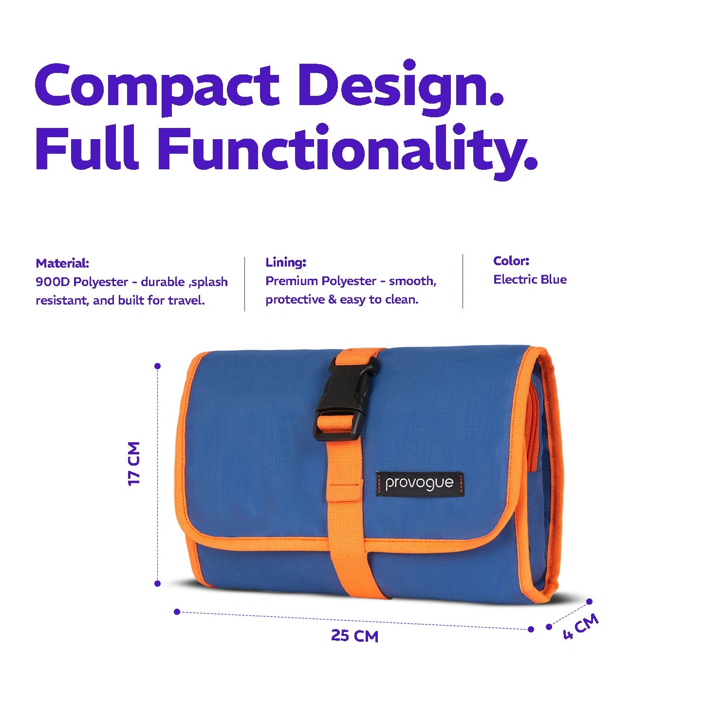 TriFold Toiletry Kit Electric Blue