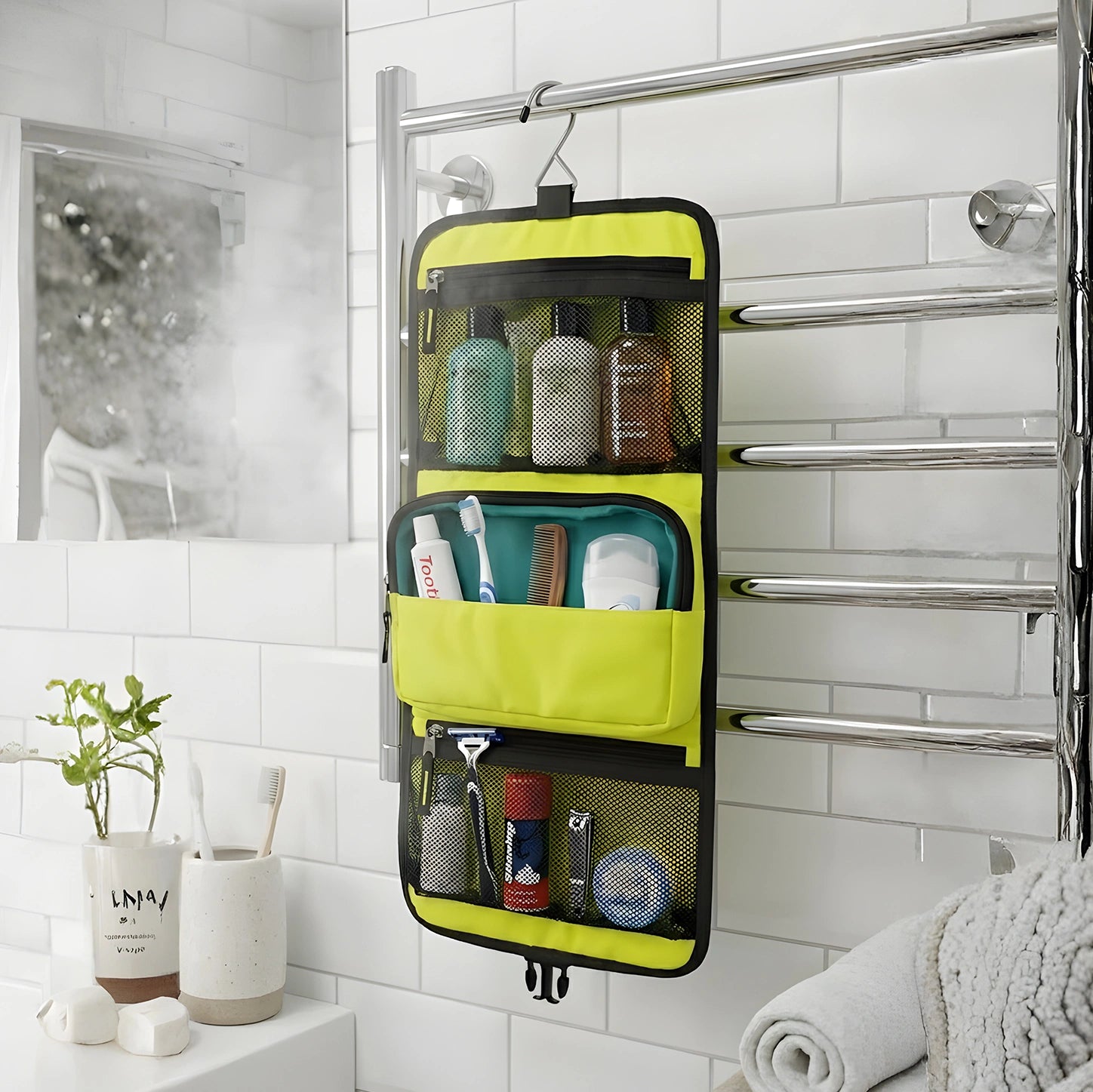 TriFold Toiletry Kit Glow Lime