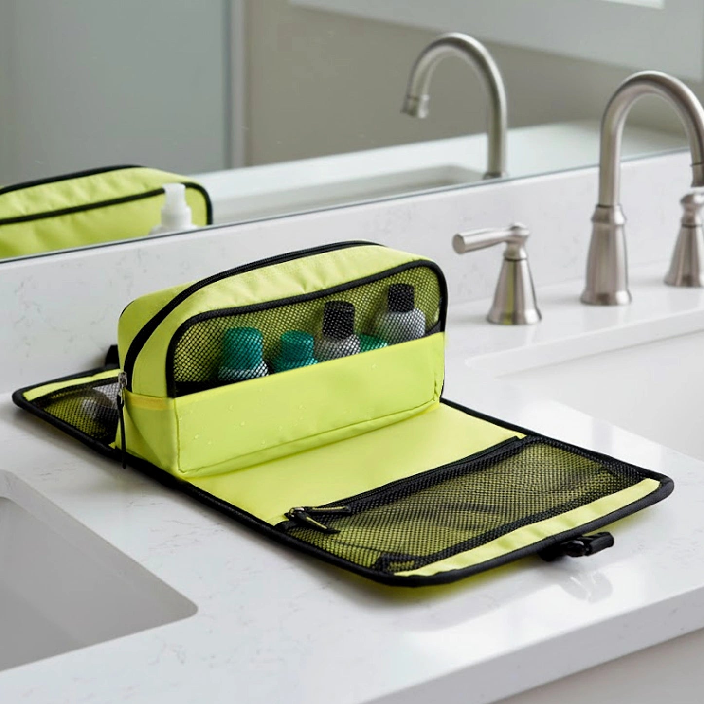 TriFold Toiletry Kit Glow Lime