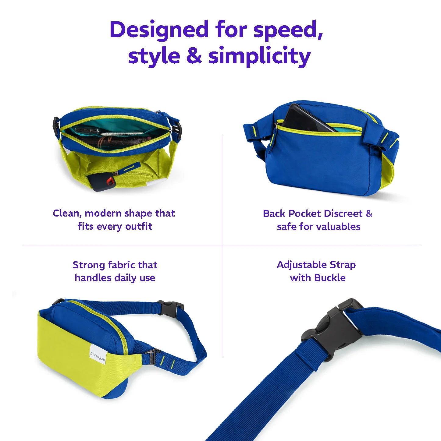 Rover Adjustable Waist Pouch Electric Blue