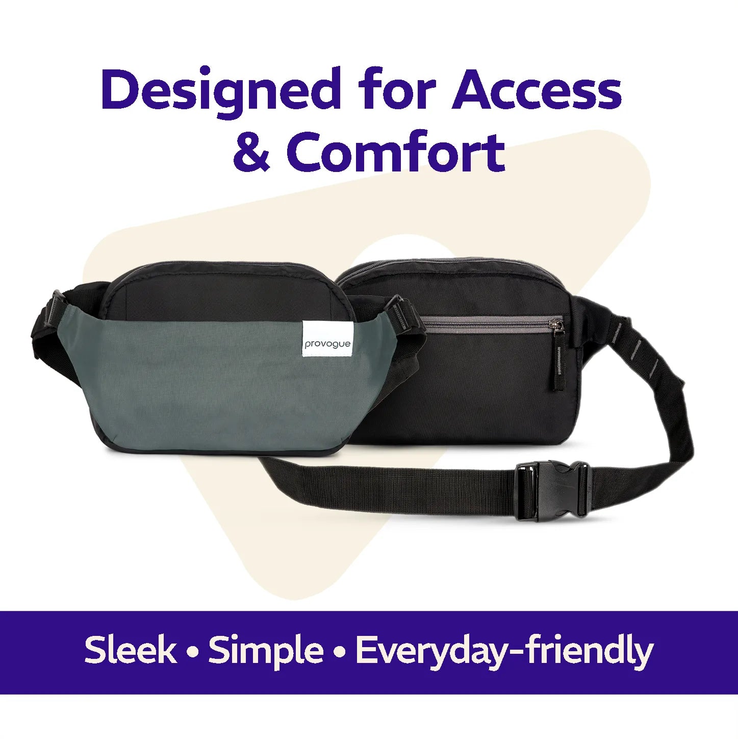 Rover Adjustable Waist Pouch Midnight Black