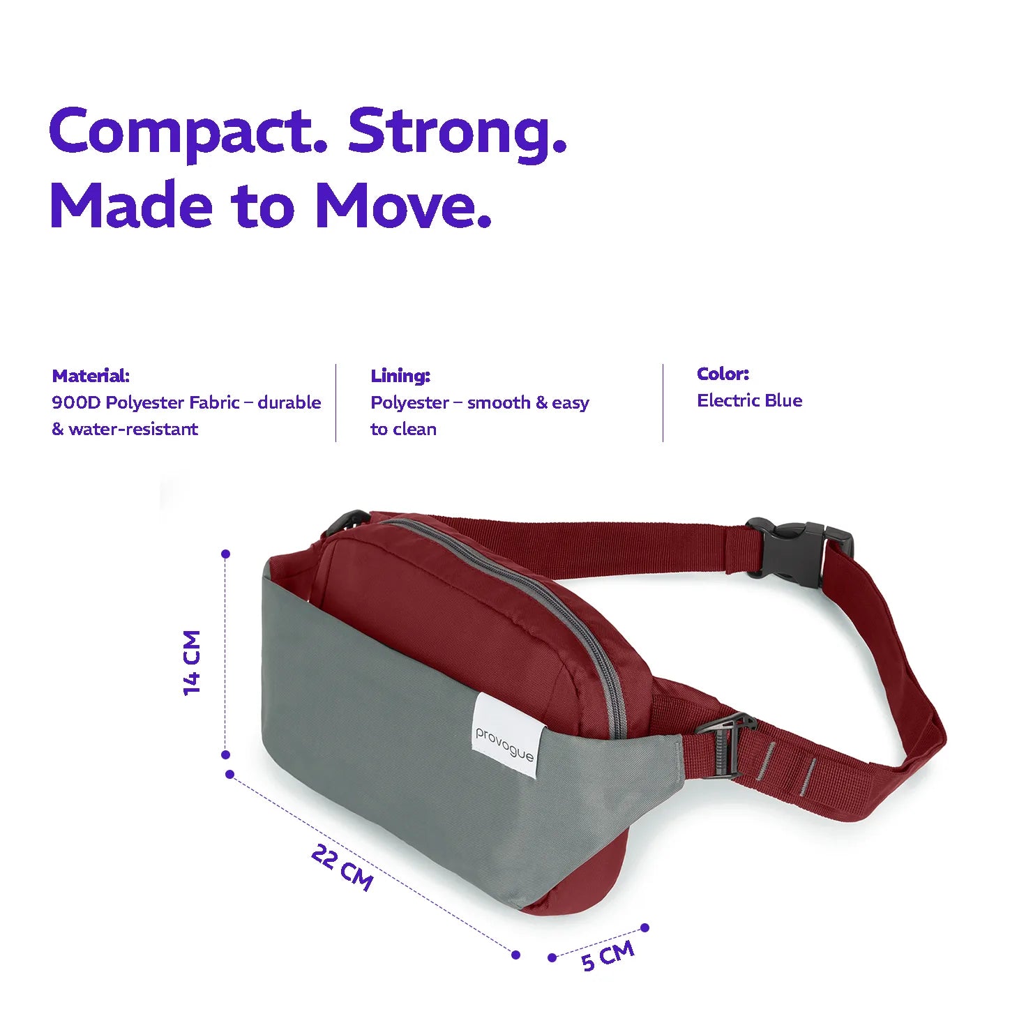 Rover Adjustable Waist Pouch Wine Red