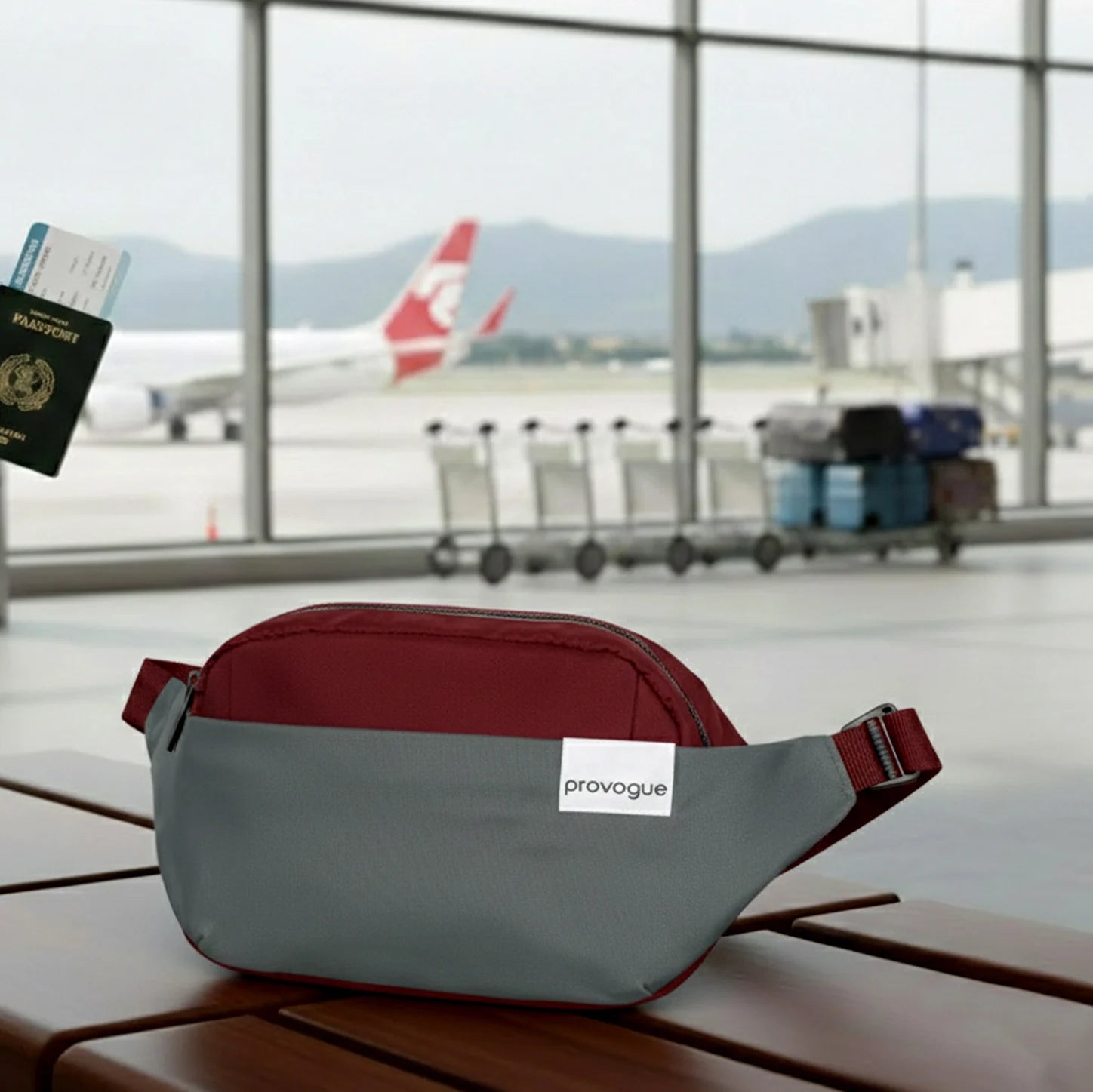 Rover Adjustable Waist Pouch Wine Red