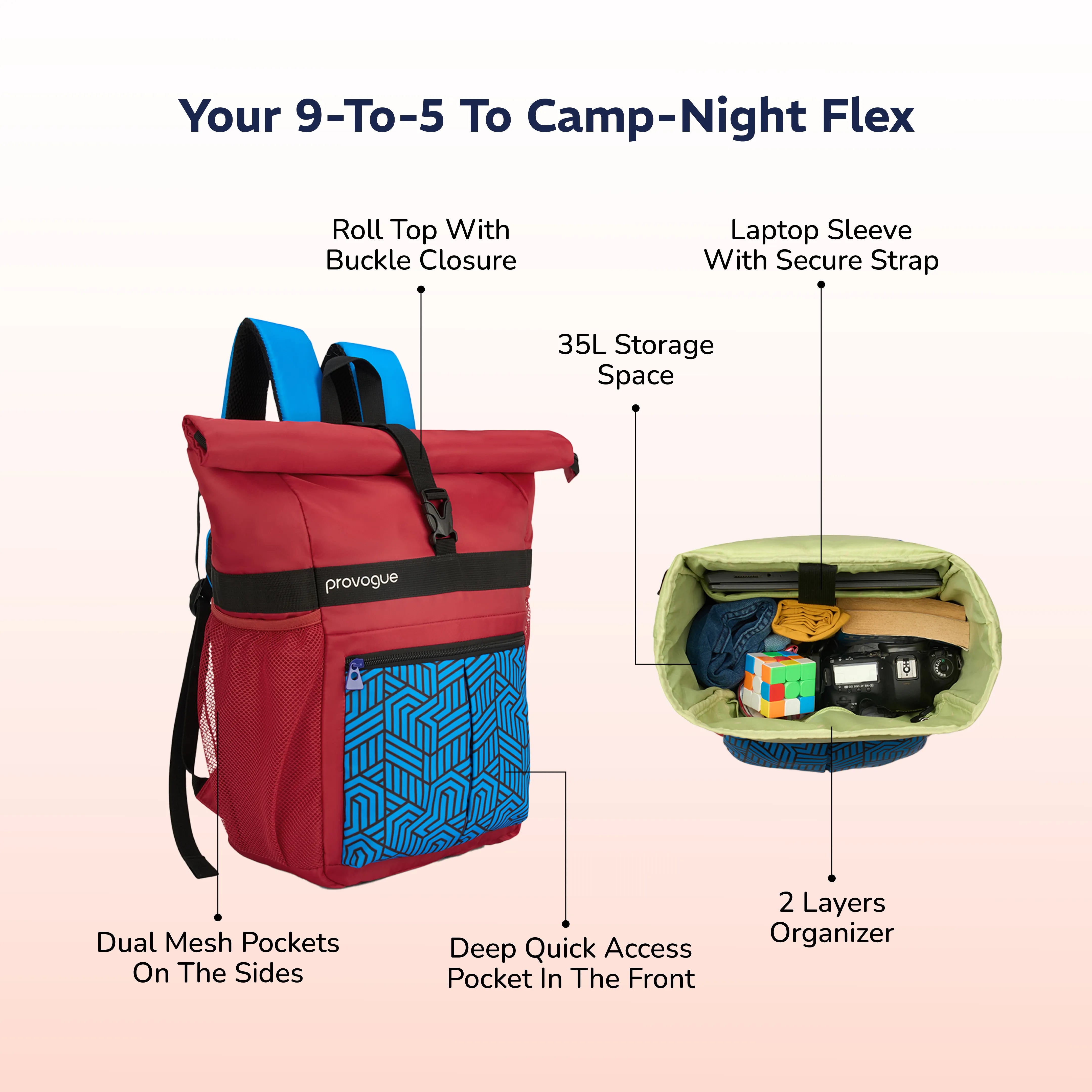 Vaulta 35L Backpack (Rage Red)