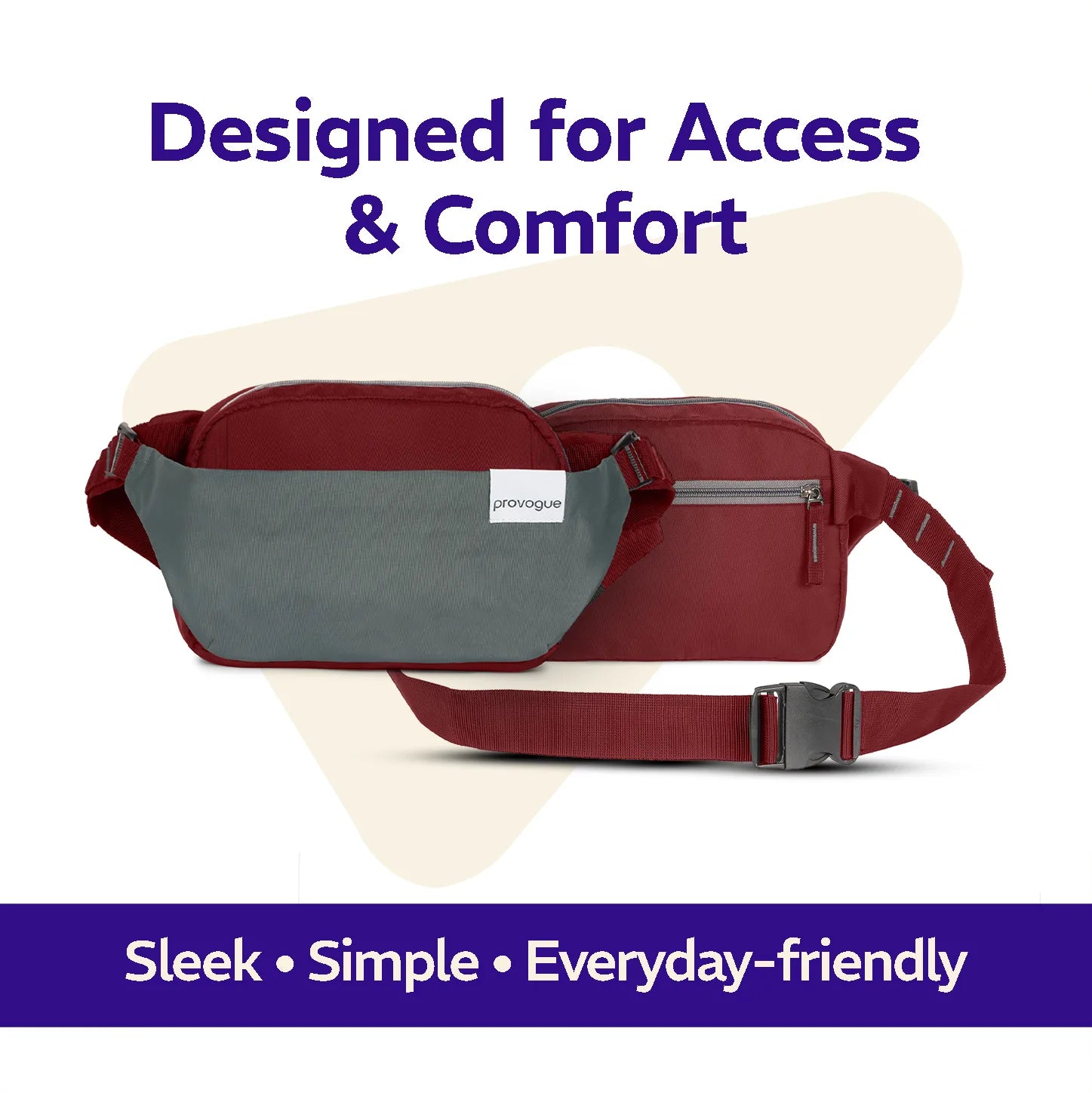 Rover Adjustable Waist Pouch Wine Red