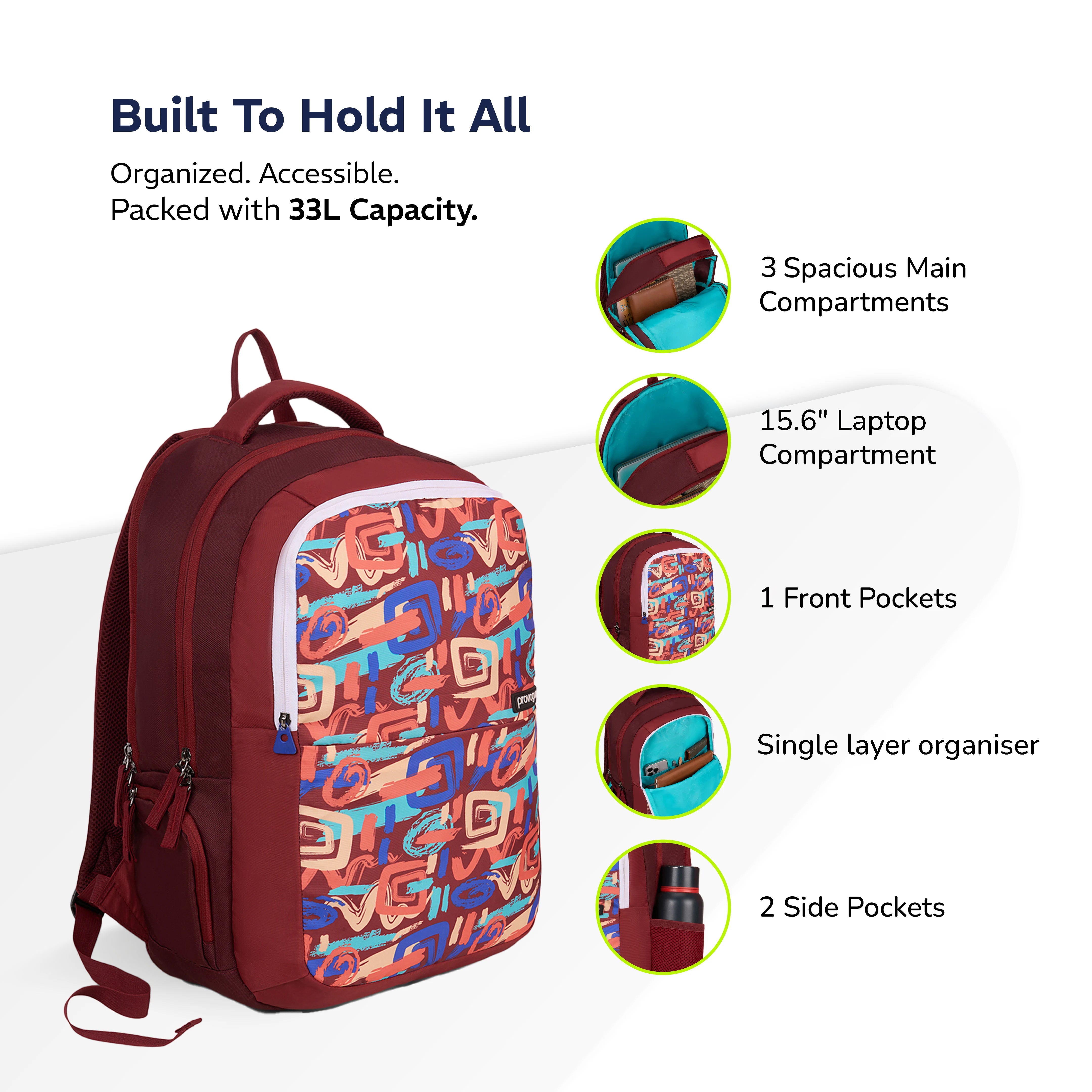 Vortex EasyGo Backpack 33L (Crimson Red)